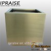 brushed stainless steel square flowerpot metal planter square flower pot
