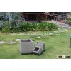 Light square concrete pot, light cement pot, flower pot in garden