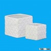 Morden 2-Pc ceramic Square Flower Pot in White garden decoration
