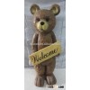 Welcome door decoration fiberglass life size garden bear statue