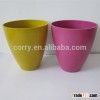 Family beautiful plastic flower pot/ garden pot bamboo fiber flowerpot
