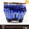 Blue Glazed Garden Pots Porcelain Flower Pot Designs Garden Decoration