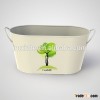 oval metal galvanized flower planter