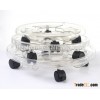 Transparent plastic plant pot saucer with wheels