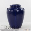 High Aqua Blue Round Ceramic Glazed Flower Pots/Planters Outdoor