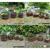 WOODEN BARRELS &FLOWER POT & WOODEN RAISED FLOWER BEDS