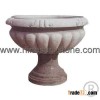 Carved Stone Flowerpot
