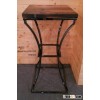 Vintage Country Style Square Shape Brushed Stainless Steel Wood Flower Shelf Stand