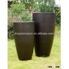 Large round smooth finish fiber clay garden flower pots