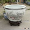 Retail big completely weatherproof porcelain ceramic fish pot and garden planter pot