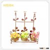 3 pots garden metal faucet planter pot plant holder