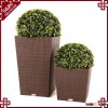 New products outdoor rattan wicker patio garden planter pot large rattan flower pot