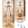 Solar LED Antique Metal Teardrop Light Plant Stand