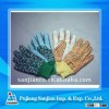 8-10inch flora printing knit cuff PVC Dotted garden gloves cuff