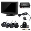 CARCHET Car Reverse Backup System Monitor Camera 4 Parking Sensor DC12V 0.3m-2.0m