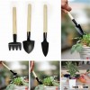 GT401# 3Pcs New Plant Garden Gardening Tools Set With Wooden Handle Rake Shovel