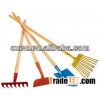 children's garden tools, long wooden handle garden tools ,rake ,shovel , hoe