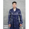 Man genuine leather long coat, slimfit style BENPA'THOS