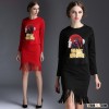 2015 nesw design printing appliues women dress suit u013