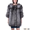 Women silver fox fur coat/winter warm fur coat/fox fur coat for women KZ160039