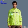 Good quality cycling rain hi vis reflective safety jacket with led lights