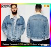 2016 OEM Custom Fleece Collar Oversize Denim Bomber Jacket
