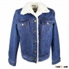 Womens Winter Denim Jacket With Fur Collar