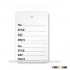 white 2 part Merchandise Garment Sale Price Tags