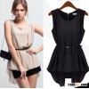 Onsale New Fashion European Style Women Round Neck Sleeveless Chiffon Blouse, Blouse Women