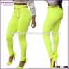 Xiamen Stretch Skinny African Yellow Fulll Length Colored Pant Jeans Women