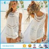 2016 Customize Women's White Sleeveless Crochet Fashion Top