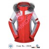 Women fashional waterproof and windproof ski jacket with fur hood
