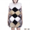 Women fox fur vest /long multi color fur vest/fashion shape fur vest KZ150147