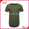 Wholesale custom mens blank plain tee shirt long line extended man t shirt