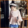 2016 new autumn girls T-shirt wholesale manufacturers all-match pure small girls seven sleeve jacket