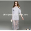 2017 hot new lady hollow knit dress half sleeve slim hip long lace dress with lace hem