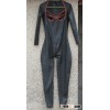 100% natrual latex hand made catsuit with red line on the bra
