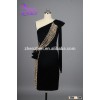 Elegant CJ-R018 Knee Length Black One shoulder Homecoming Dresses 2014