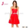 New 2016 short Prom Party Dresses Red Off the Shoulder rhinestone neckline design Formal Evening Gow
