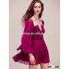 Slim-fitting backless mandarin long sleeve mini dress