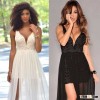 Fashion Deep V Chiffon Dress Long Lace Cocktail Dresses