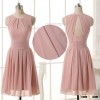 Wholesale A-Line Sleeveless Flowy Chiffon Blush Homecoming Dresses Cheap