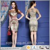 2015 new fashion elegant lace fabric embroidered cocktail dress for female