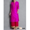 Elegant Royal party look Fuschia-Golden Gotta Patti Embellished Raw Silk Kurta Tunics & Kurtas