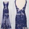 DW50629 royal blue sheer brand lace exotic prom dress made in China