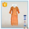 New design round neck church handwork embroidery ladies suit design