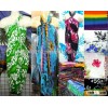VINTAGE HIPPY BOHO TIE DYE COLOR BLOCK floral hawaii BEACH thai style sarong cheap $4