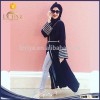 High quality egypt long sleeve evening front open dress jubah muslim women party dress 2016