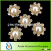 Hot sale 15mm round pearl bulk rhinestone buttons for wedding invitation card,pearl crystal buttons