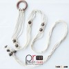 Top quality knitted braided cord with wooden beads piece for garment